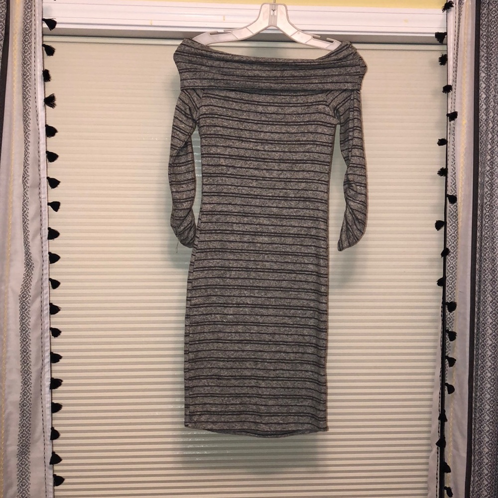 Off the shoulder gray and black dress (never worn)